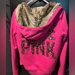 Y2K Victorias Secret PINK fur jacket